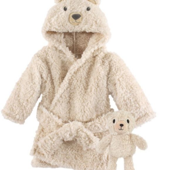 Hudson Baby Other - Hudson Baby Unisex Cozy Bear Plush Bathrobe & Toy Set